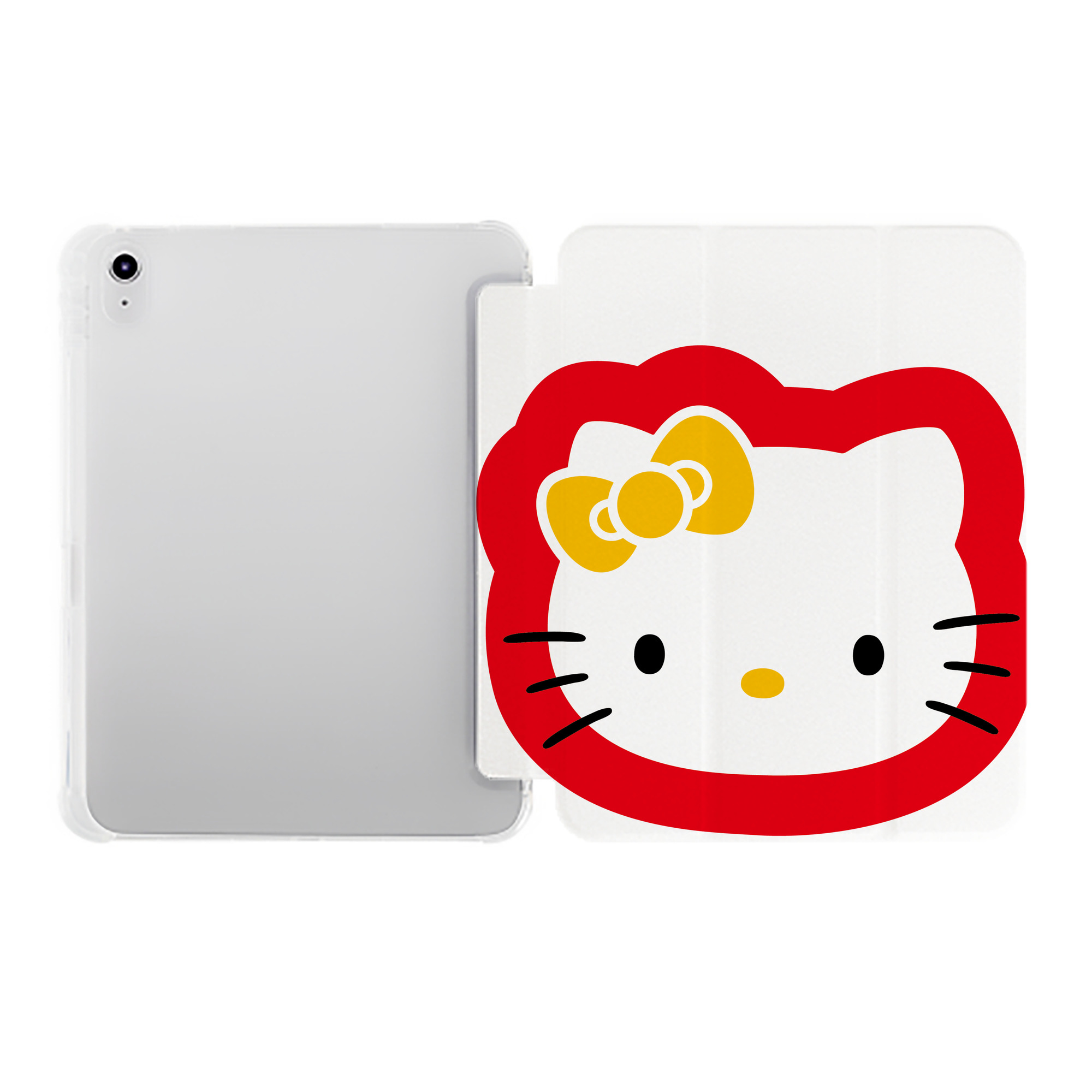 （画像用） Hello Kitty ハローキティ IPad ケース ペン収納付き 三つ折りスタンド PUレザー×シリコン 対応機種9.5/10.5/10.9インチ